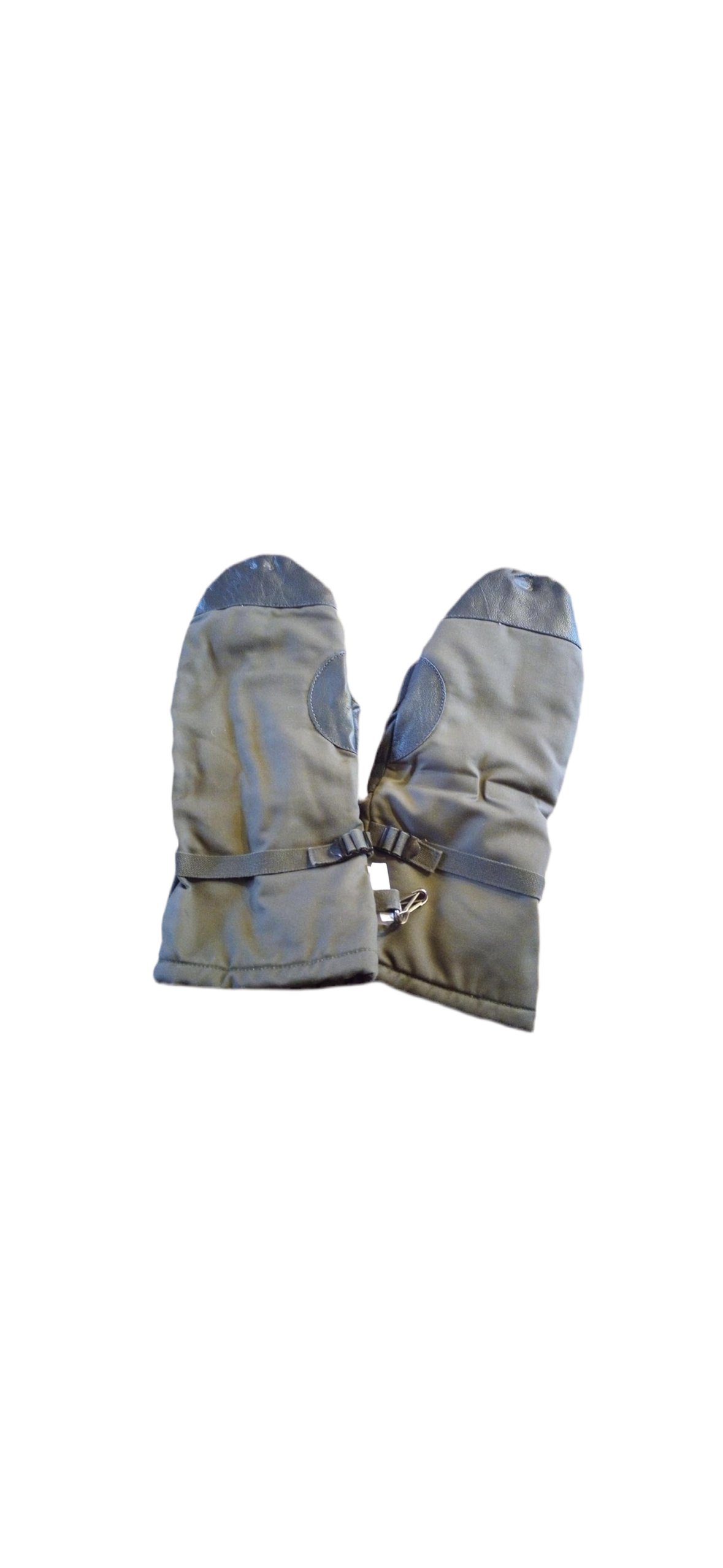 German Military Surplus OD Lined Mittens - Used
