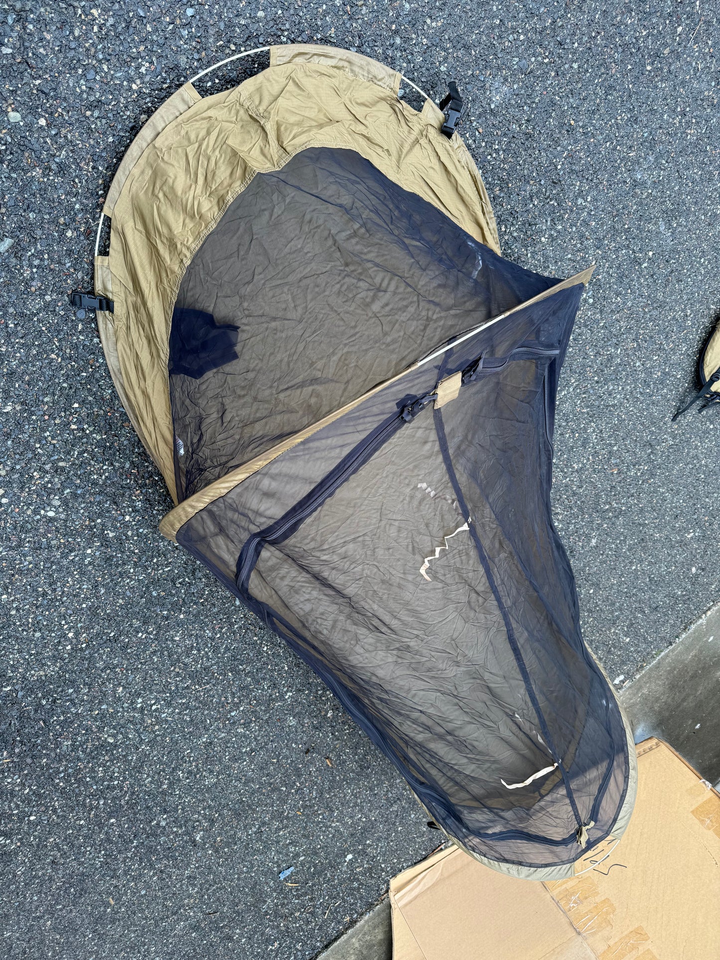 US Military issue Pop Up Tents - Used, One man bug net