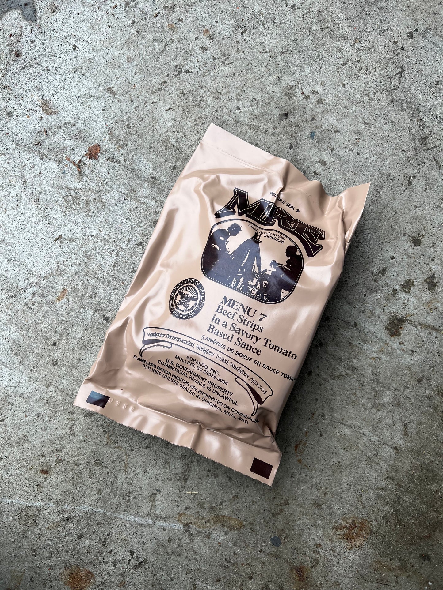 US Military Surplus Individual Meal Ready to Eat (MRE) - 1 Pack