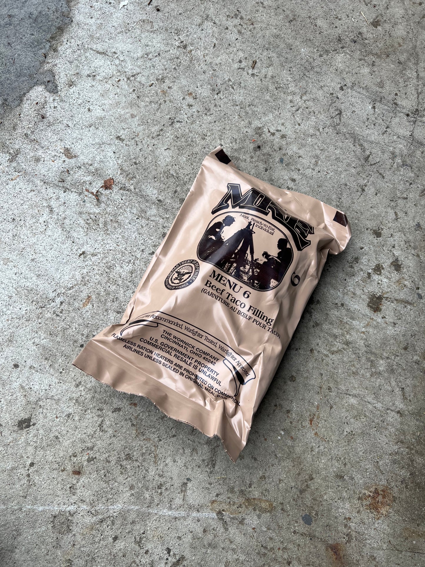 US Military Surplus Individual Meal Ready to Eat (MRE) - 1 Pack