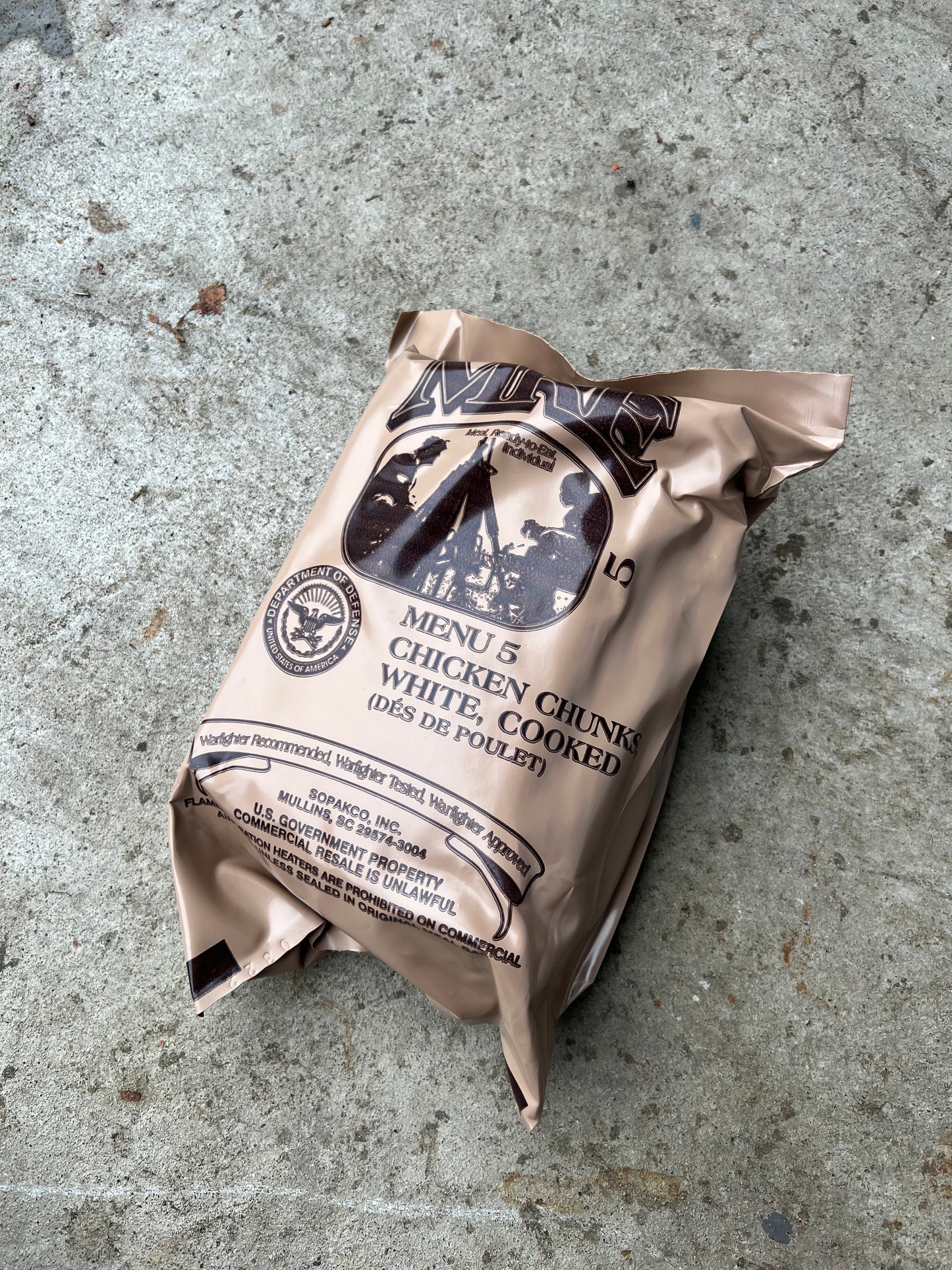 US Military Surplus Individual Meal Ready to Eat (MRE) - 1 Pack