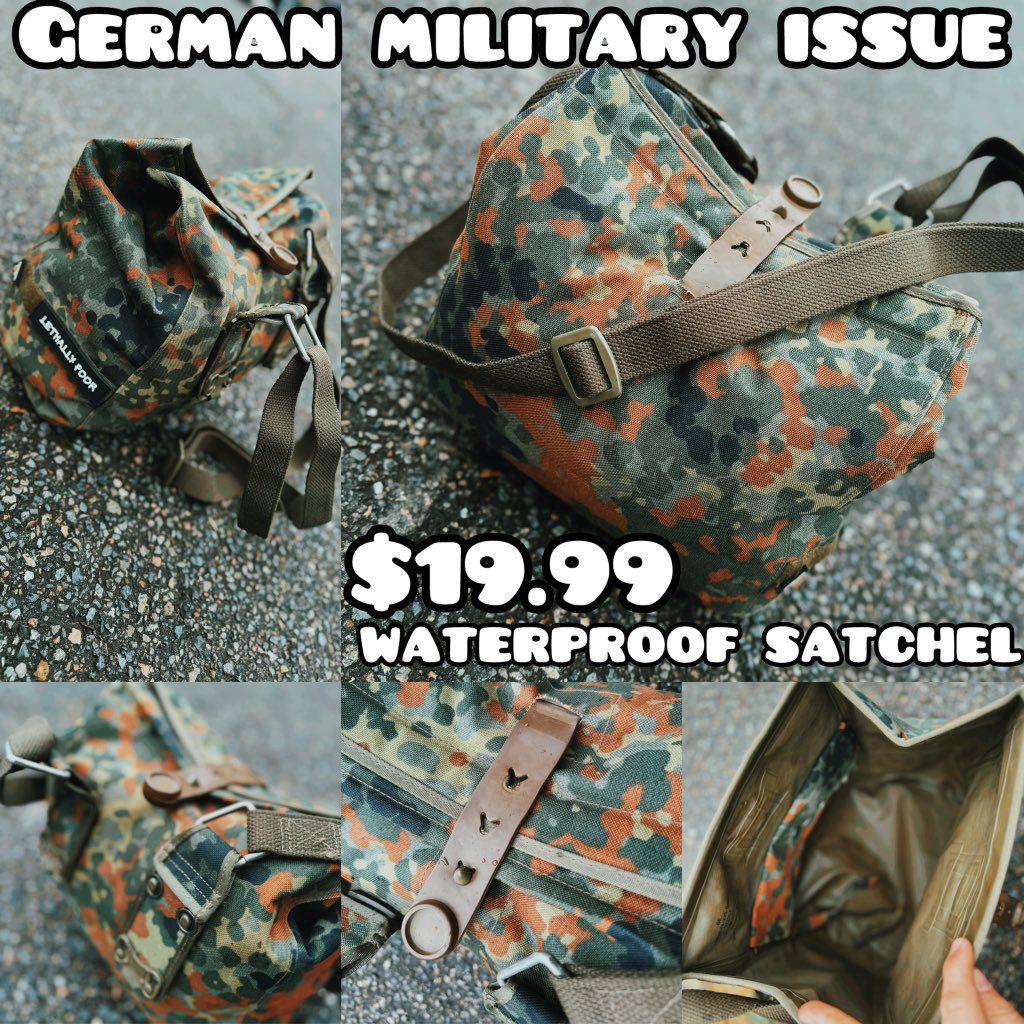 German Bundeswehr Surplus Gas Mask Bag - Flecktarn