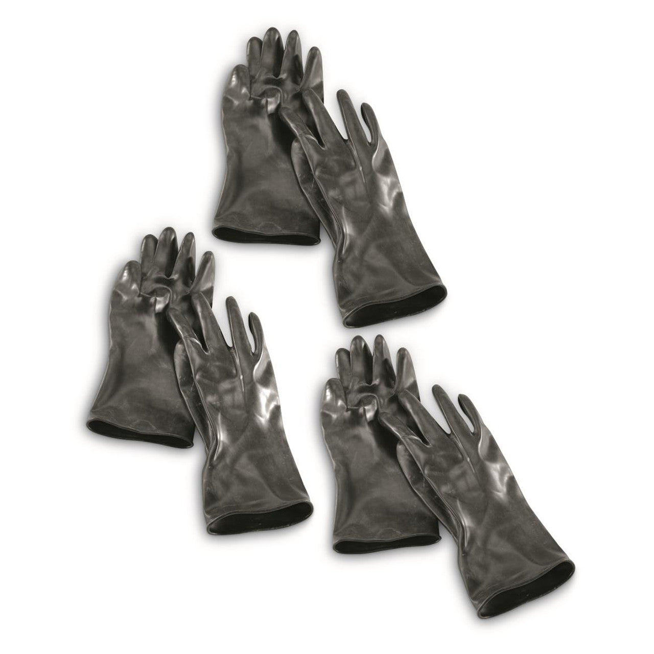 Belgium Surplus Rubber Gloves - 3 Pack, Like New