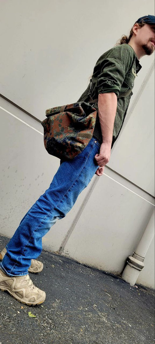 German Bundeswehr Surplus Gas Mask Bag - Flecktarn