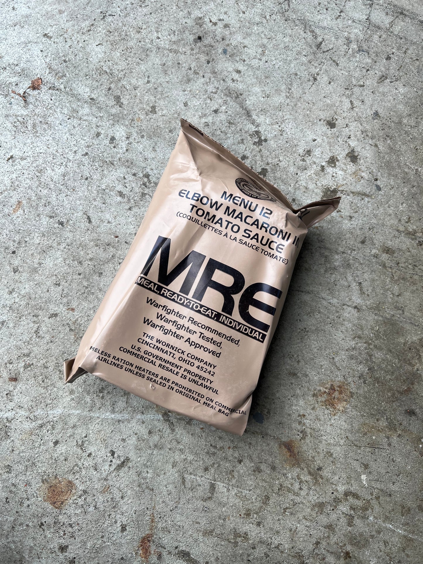 US Military Surplus Individual Meal Ready to Eat (MRE) - 1 Pack