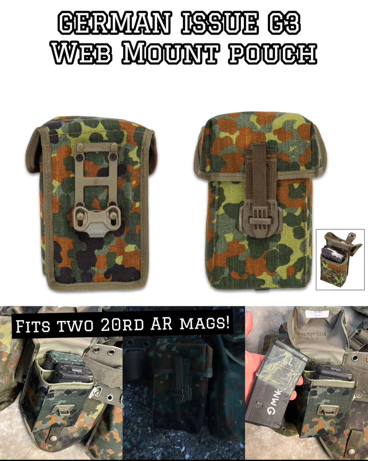 German Military Surplus Flecktarn G3 Patrolman Belt Kit