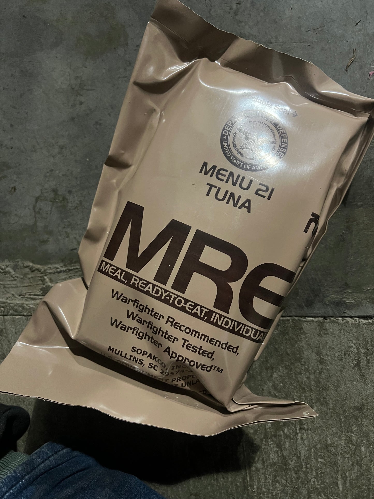 US Military Surplus Individual Meal Ready to Eat (MRE) - 1 Pack