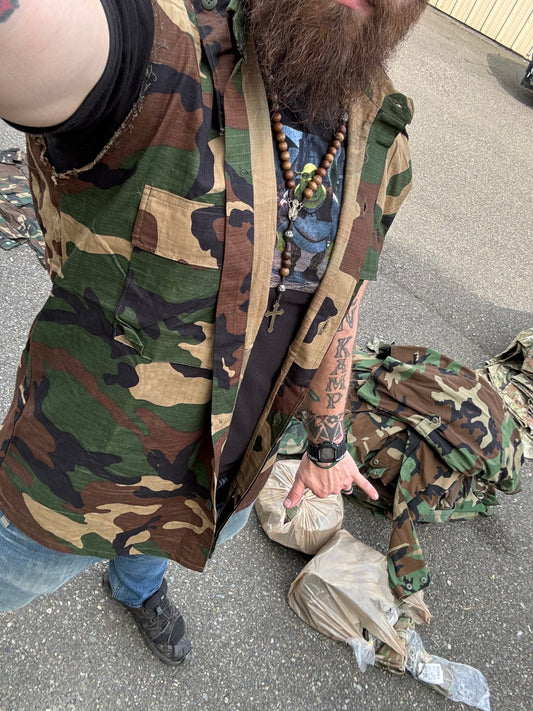 Croatian Military Surplus RIPSTOP Woodland Coats - Like New