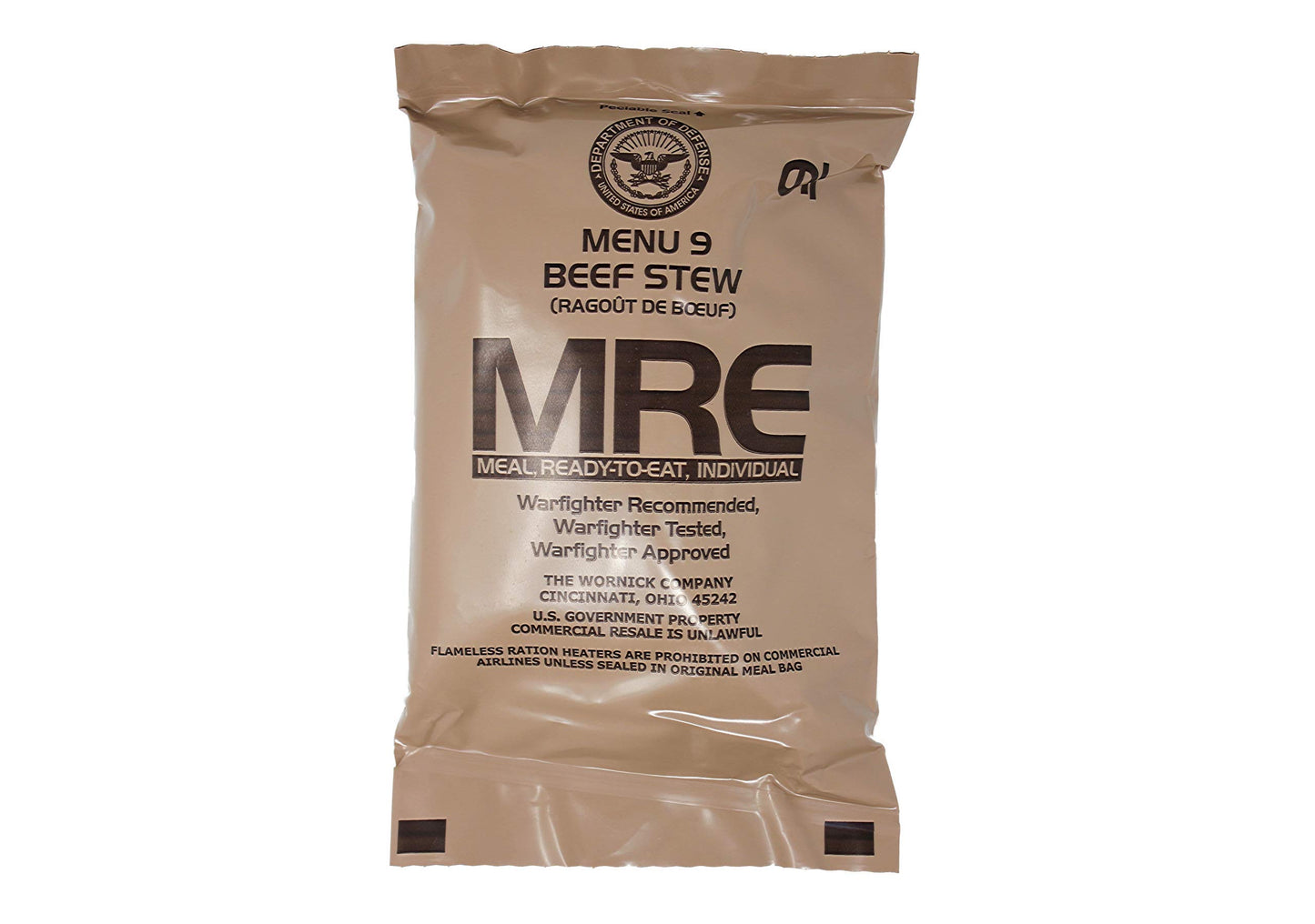 US Military Surplus Individual Meal Ready to Eat (MRE) - 1 Pack