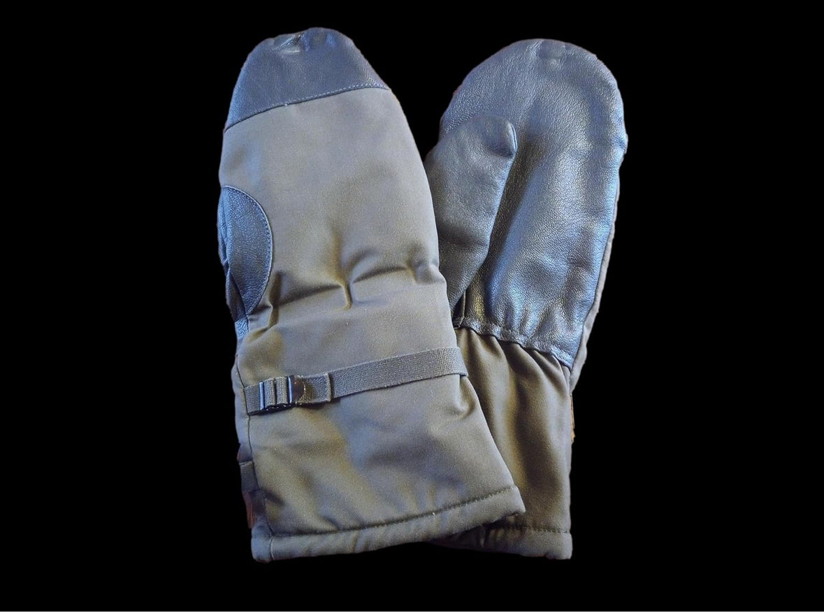 German Military Surplus OD Lined Mittens - Used
