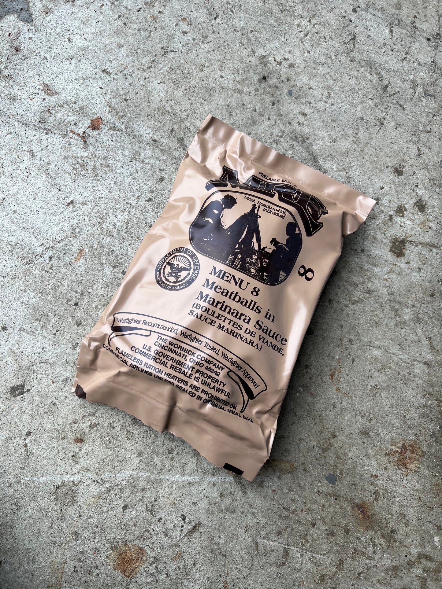 US Military Surplus Individual Meal Ready to Eat (MRE) - 1 Pack