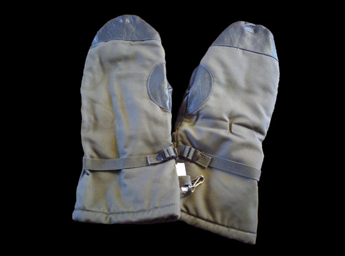 German Military Surplus OD Lined Mittens - Used