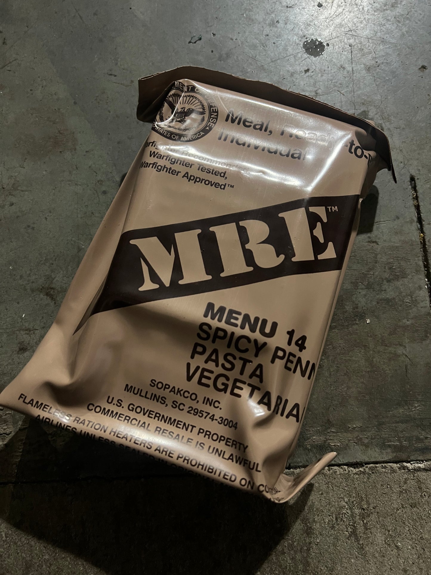 US Military Surplus Individual Meal Ready to Eat (MRE) - 1 Pack
