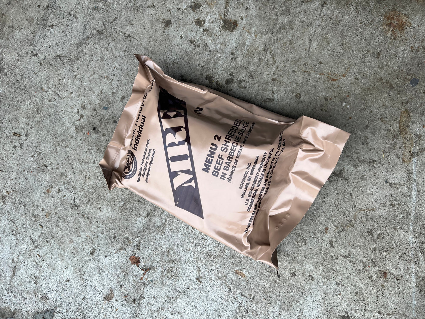 US Military Surplus Individual Meal Ready to Eat (MRE) - 1 Pack