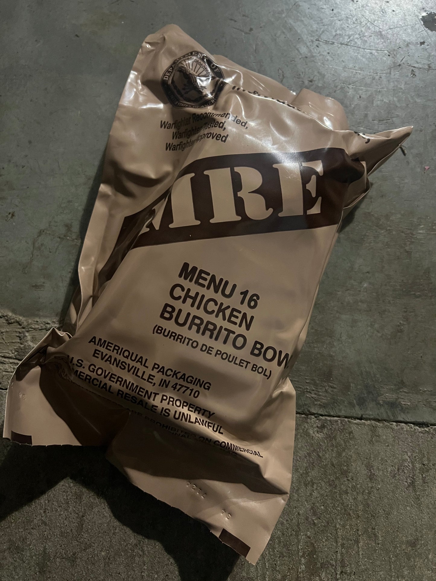 US Military Surplus Individual Meal Ready to Eat (MRE) - 1 Pack