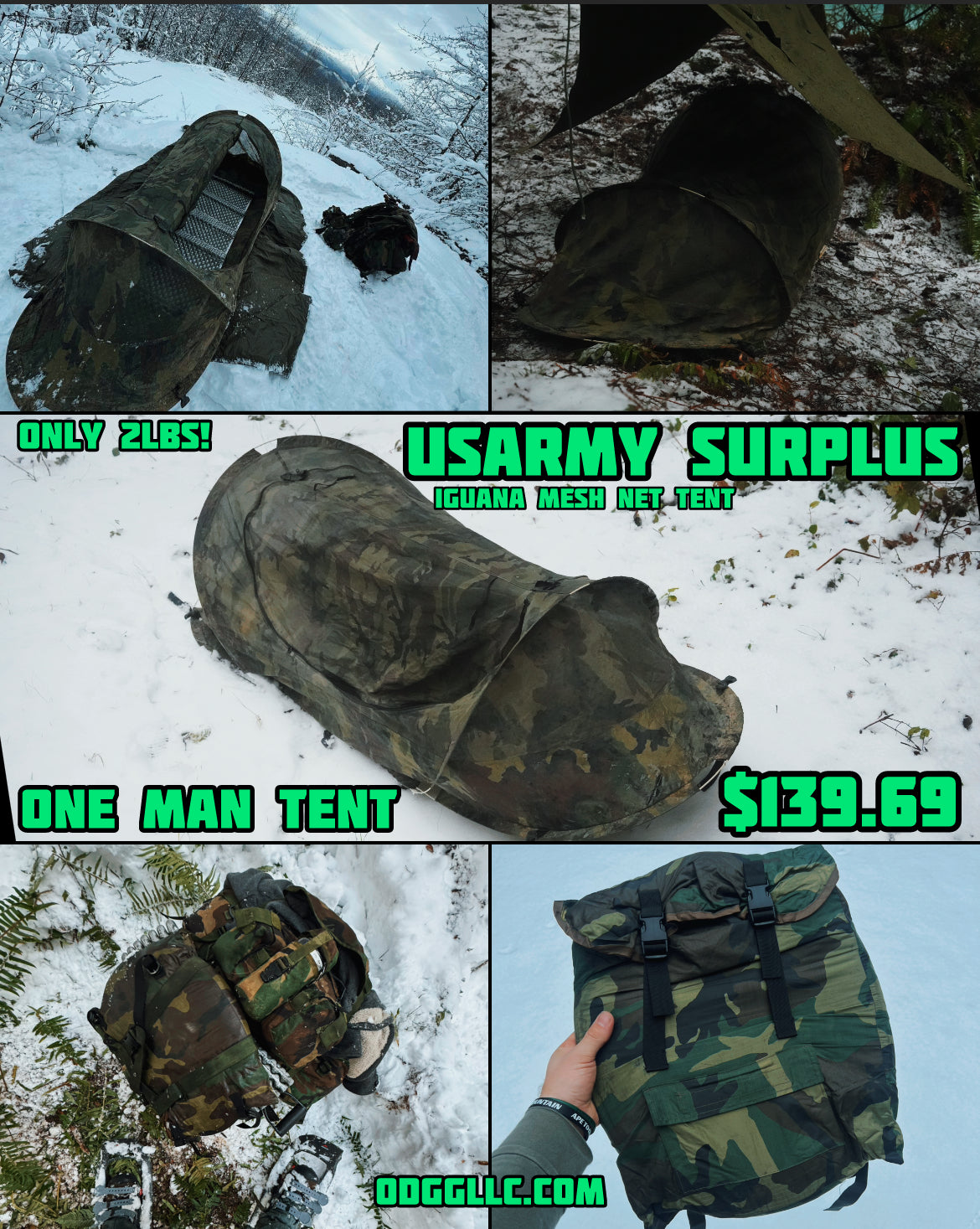 US Military issue Pop Up Tents - Used, One man bug net