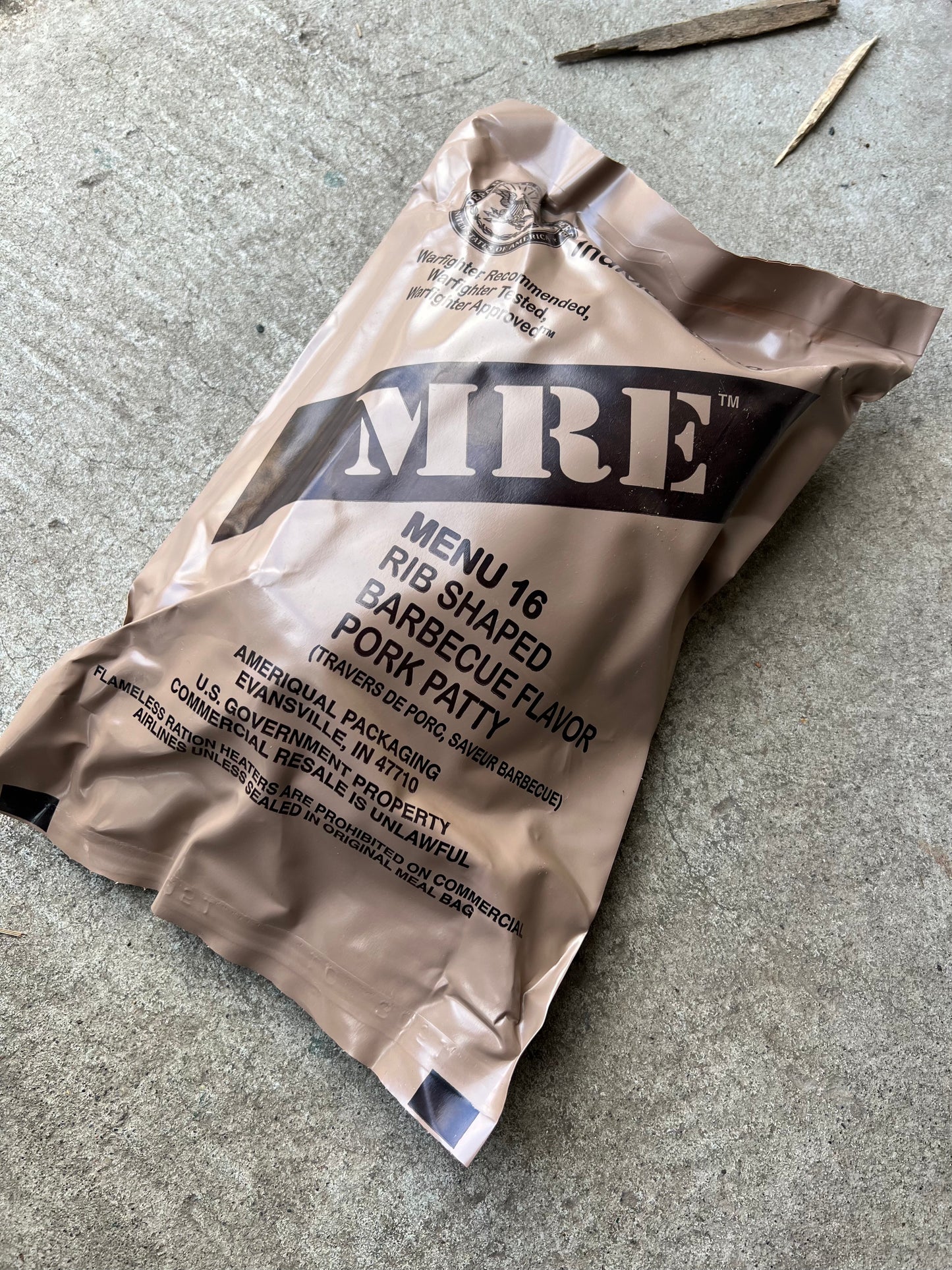 US Military Surplus Individual Meal Ready to Eat (MRE) - 1 Pack