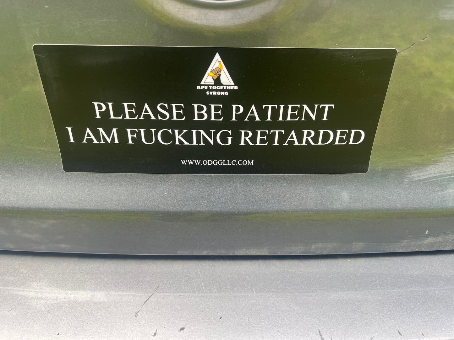 ODGG PLEASE BE PATIENT Bumper Sticker