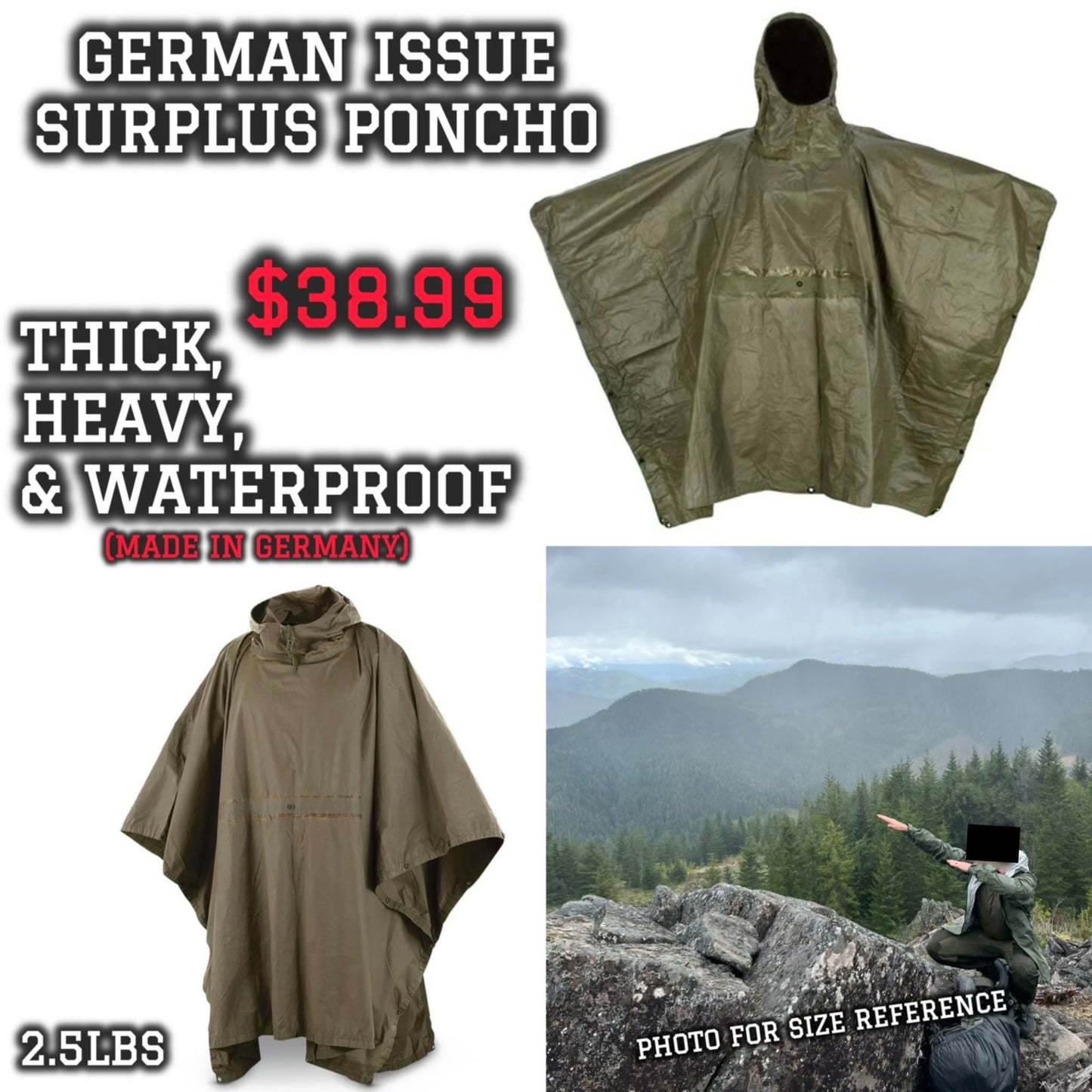German Military Surplus Wet Weather Poncho Bundle