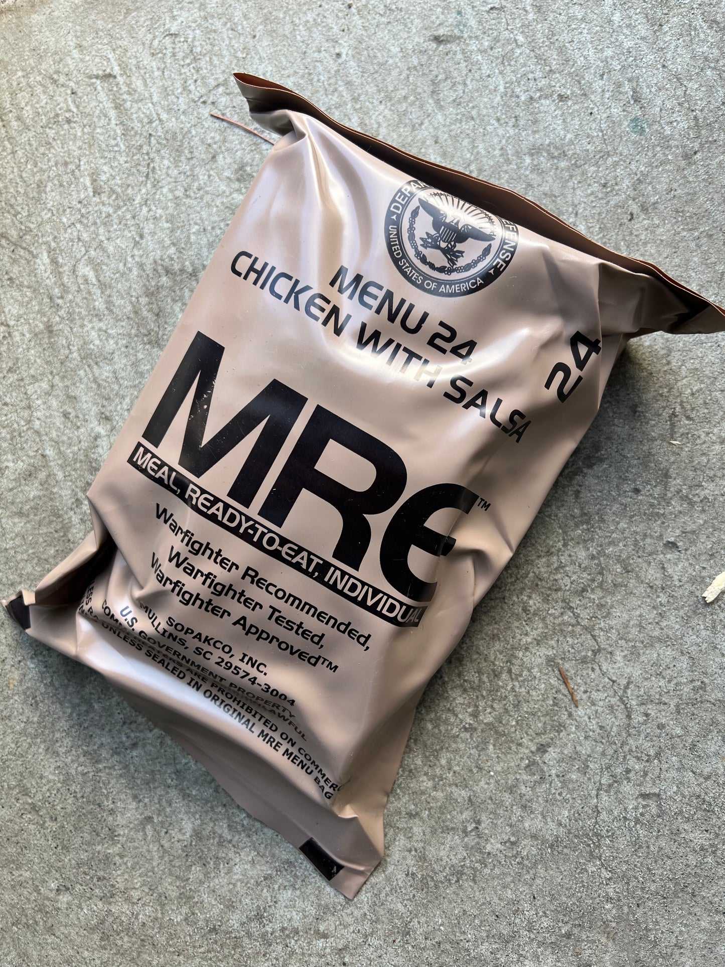 US Military Surplus Individual Meal Ready to Eat (MRE) - 1 Pack