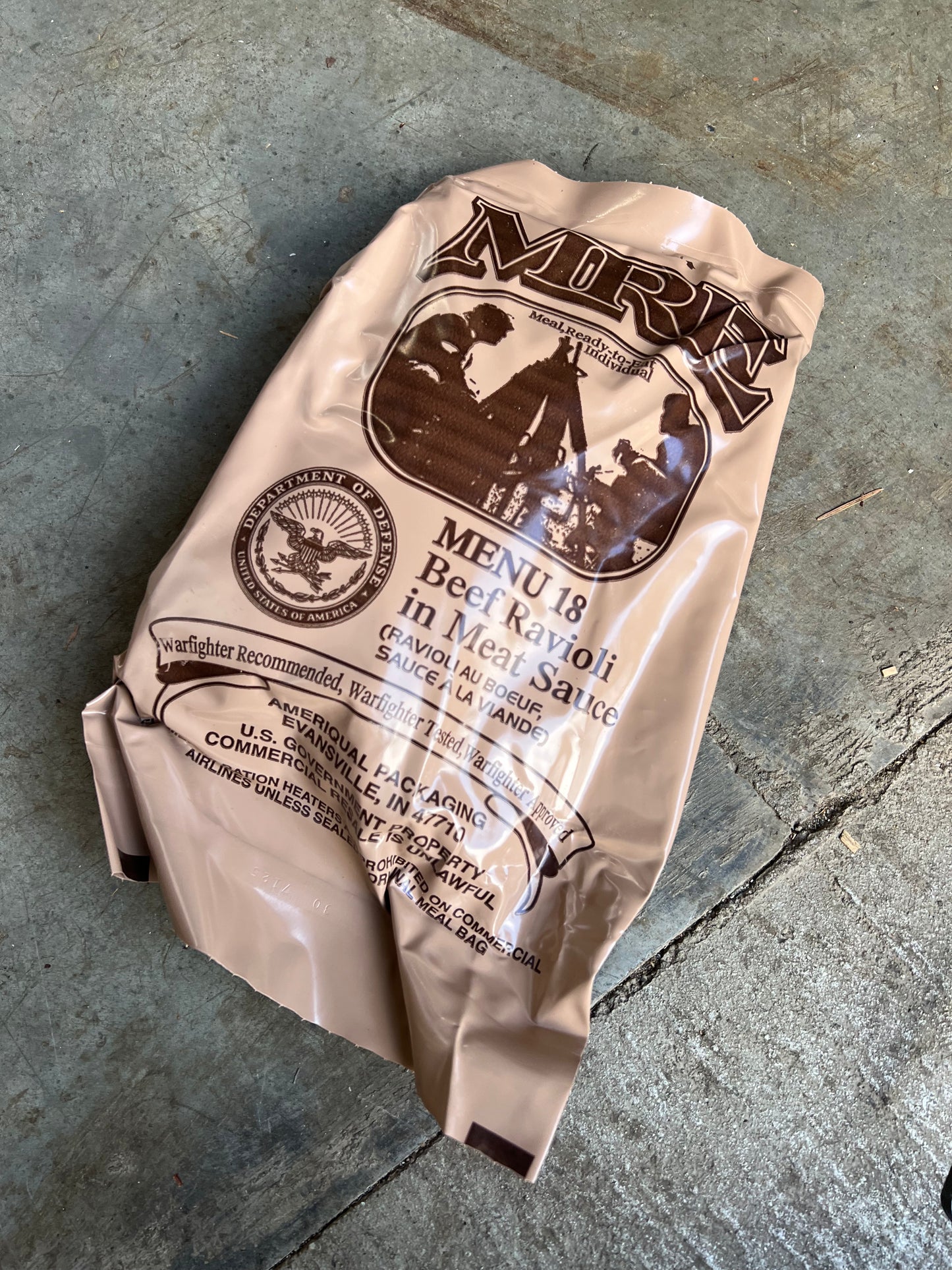 US Military Surplus Individual Meal Ready to Eat (MRE) - 1 Pack