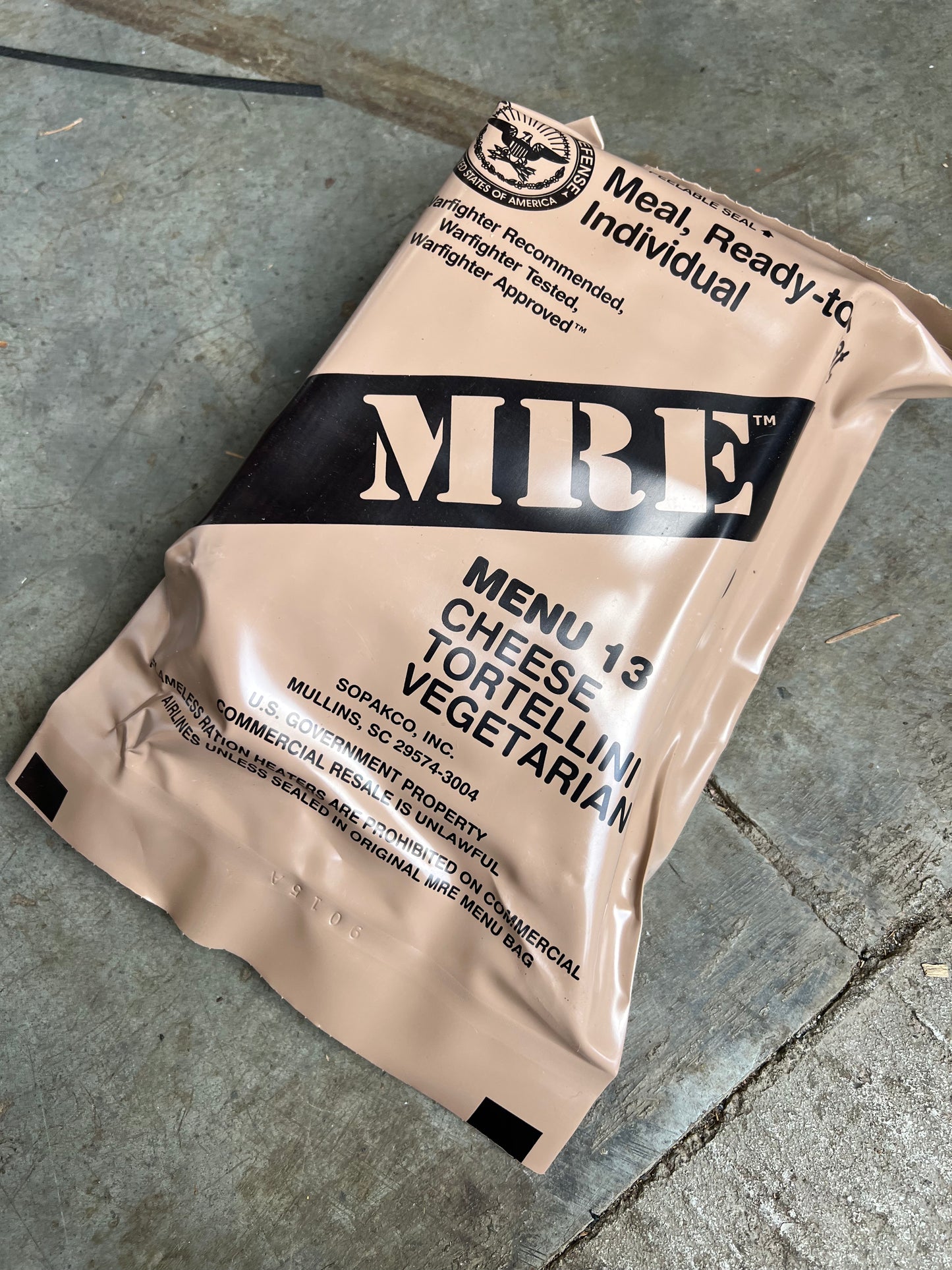 US Military Surplus Individual Meal Ready to Eat (MRE) - 1 Pack