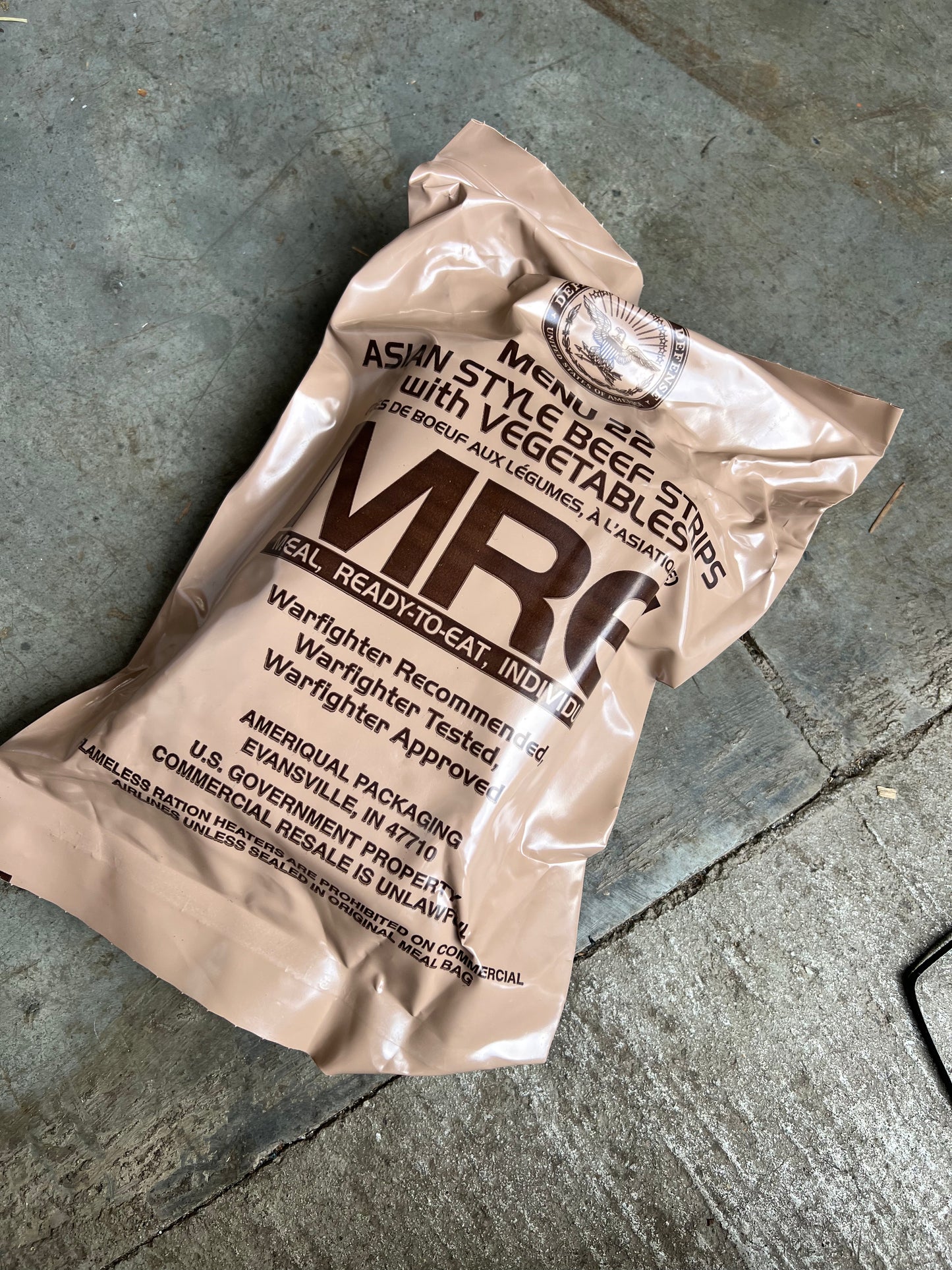 US Military Surplus Individual Meal Ready to Eat (MRE) - 1 Pack