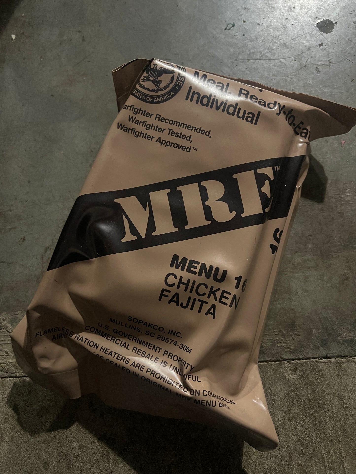 US Military Surplus Individual Meal Ready to Eat (MRE) - 1 Pack