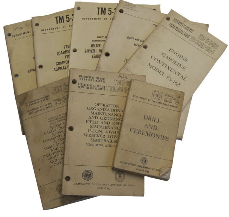 US Assorted Technical Manuals (TMs) - Used
