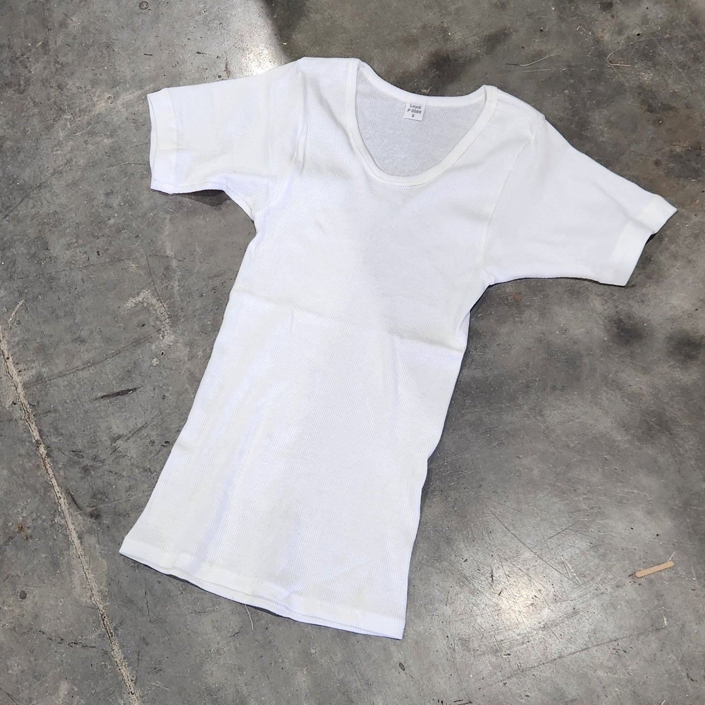 German Ribbed Wide Crew Neck T-Shirt - New, Medium