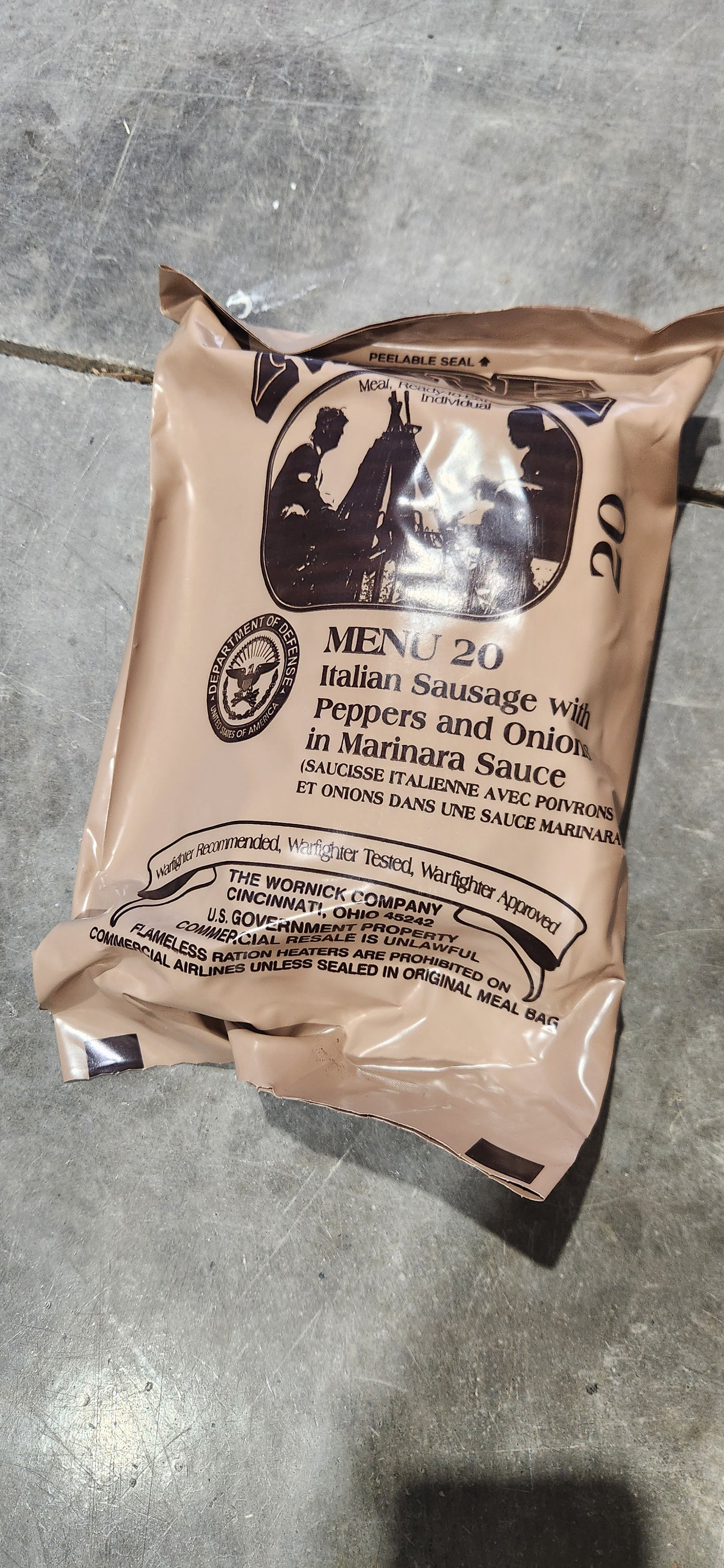 US Military Surplus Individual Meal Ready to Eat (MRE) - 1 Pack