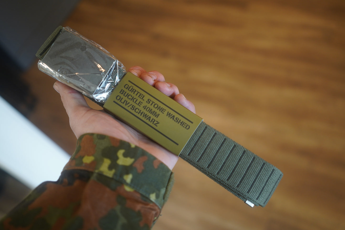 MIL-TEC OD/Black 40mm Belt with Stone-Washed Buckle