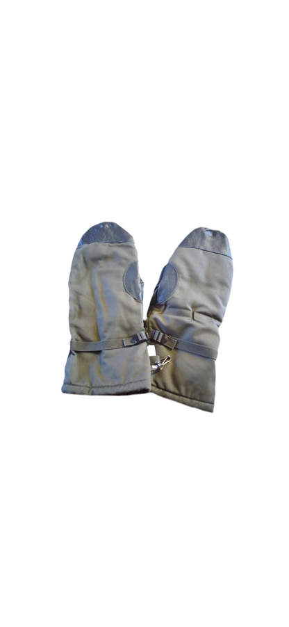 German Military Surplus OD Lined Mittens - Used