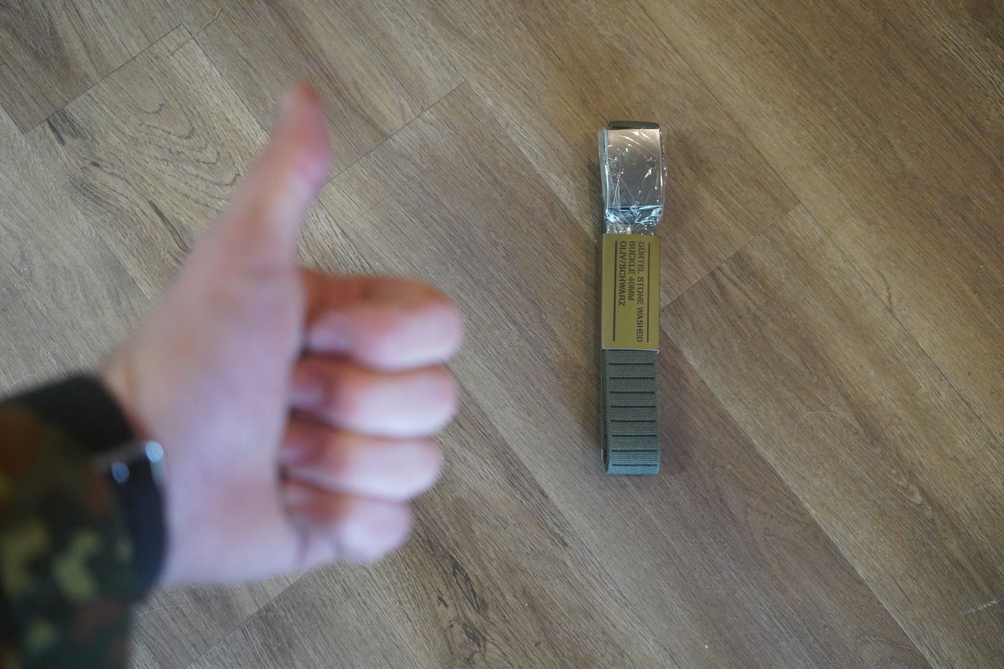 MIL-TEC OD/Black 40mm Belt with Stone-Washed Buckle