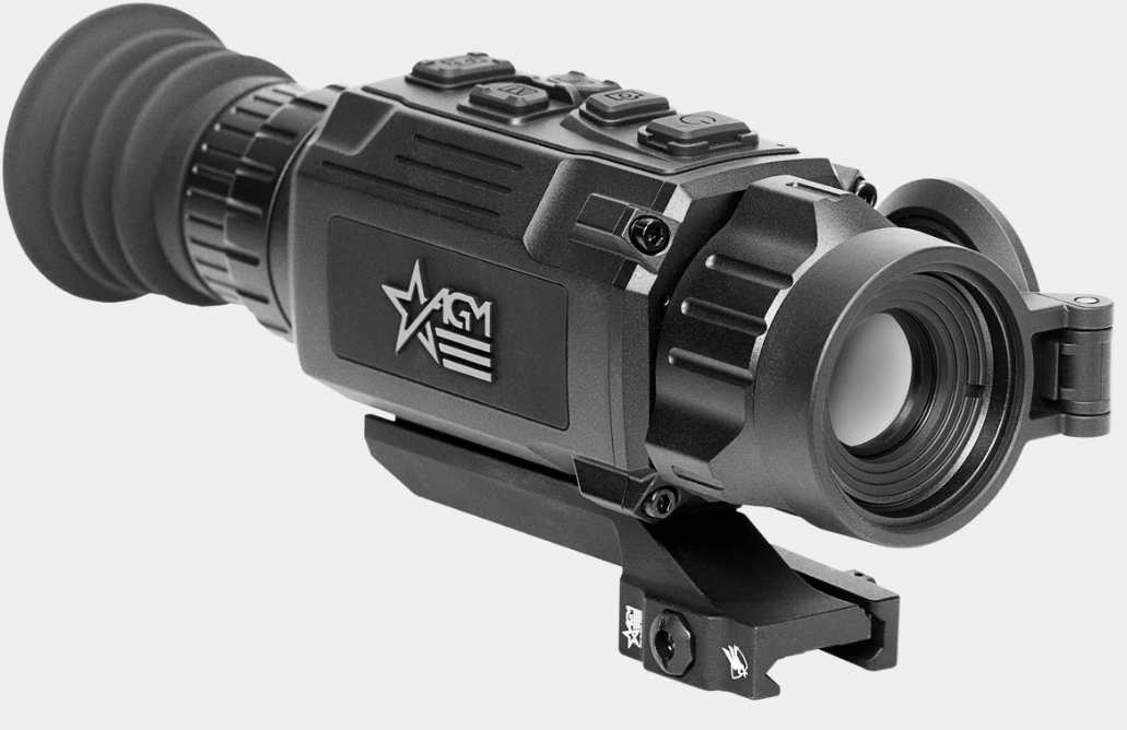 A black thermal rifle scope with a mounting bracket, featuring a prominent star logo with '161' on the side, set against a light gray background.