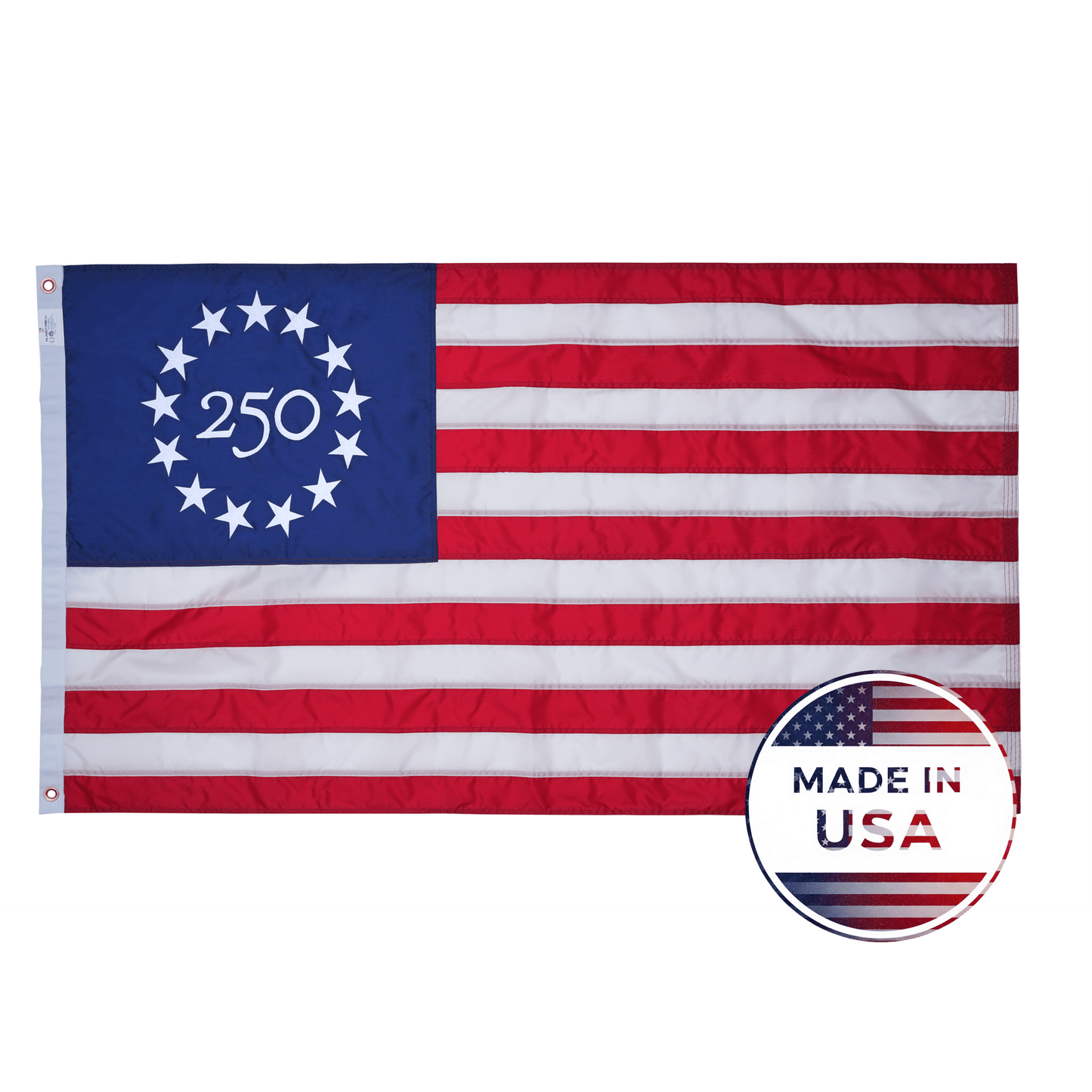 USA 250th Nylon Betsy Ross Flag - Embroidered