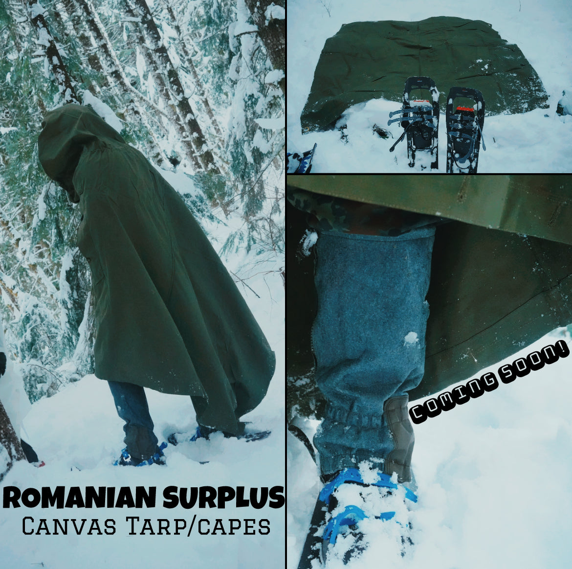 Romanian Military Canvas Half Shelter/Cape/Tarp