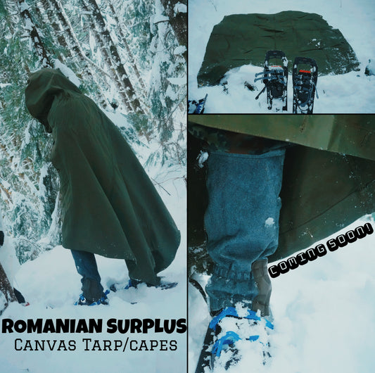 Romanian Military Canvas Half Shelter/Cape/Tarp