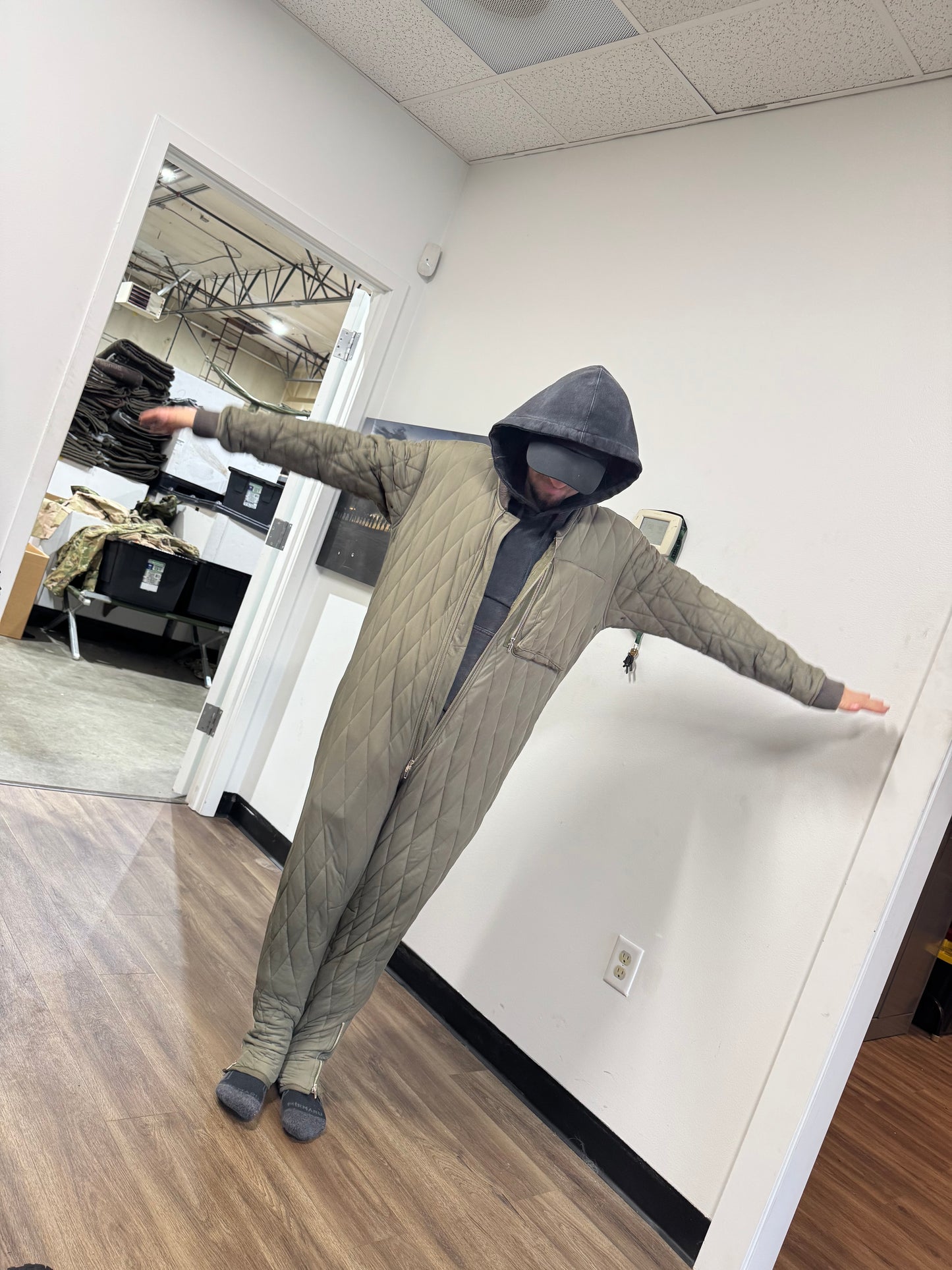 German OD Flight Rescue Coveralls liner - Used