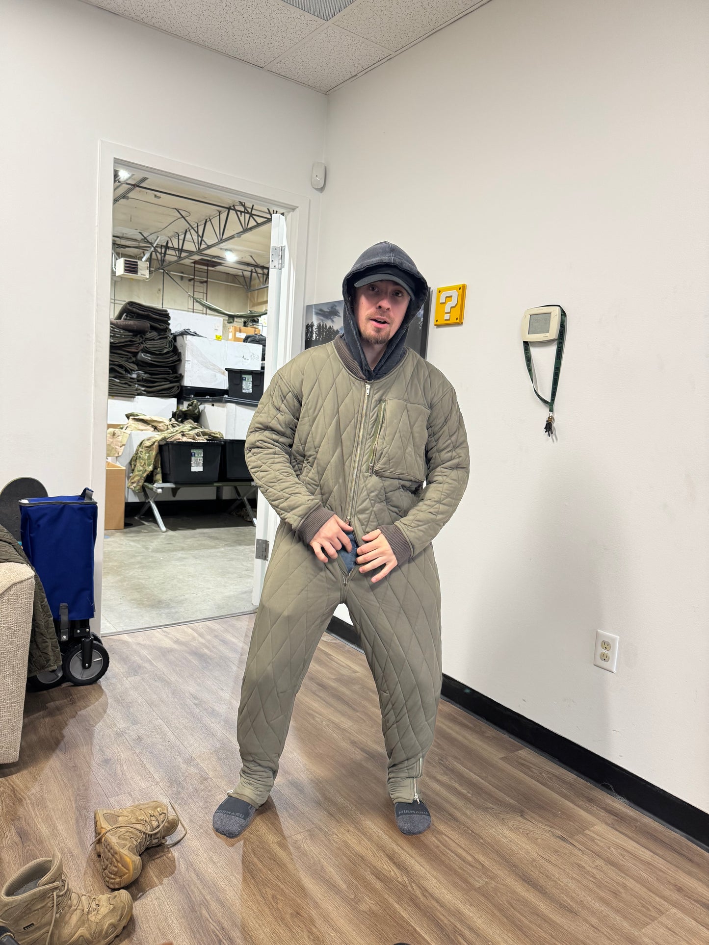 German OD Flight Rescue Coveralls liner - Used