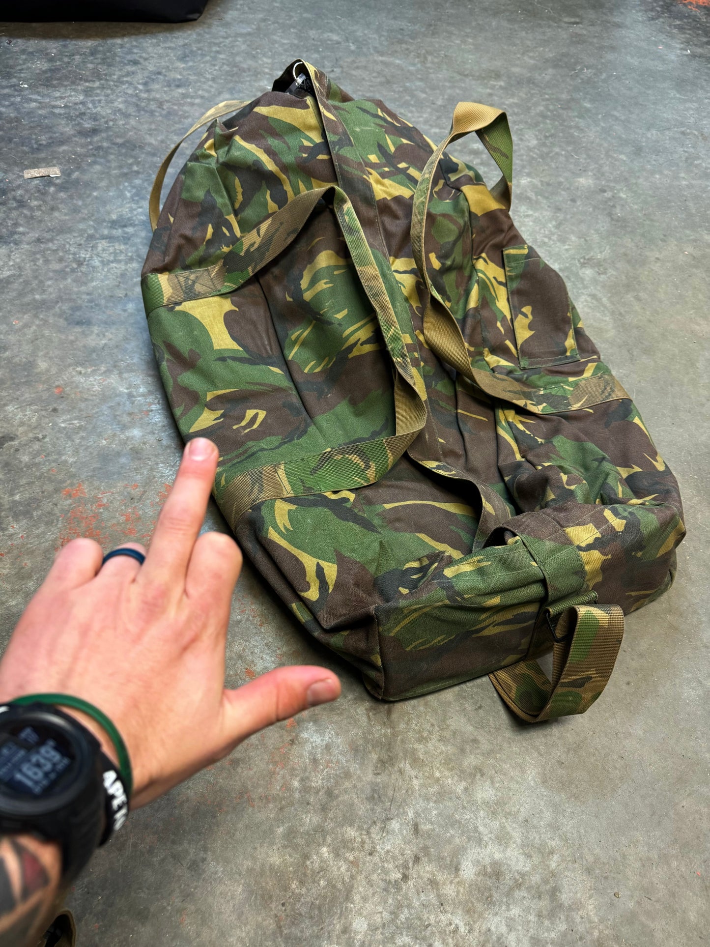 Dutch Military DPM Single Strap Combat Pilot Bag - Used