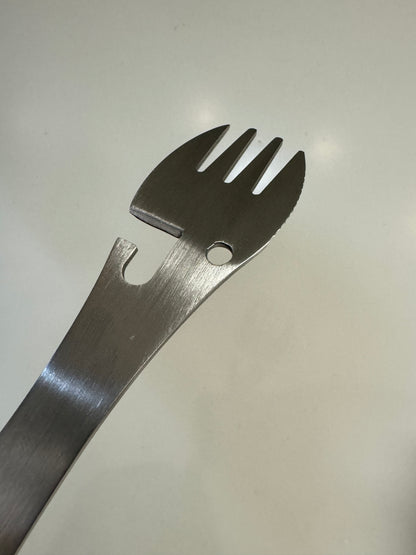 TACTICALS Spork 5-in-1 -retkeilyvälineiden monitoimityökalu - ruostumatonta terästä