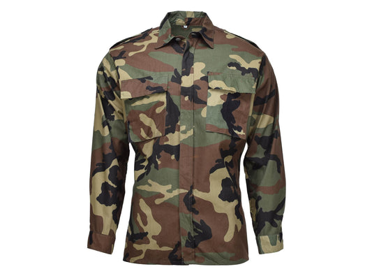 Croatian Surplus Woodland Summer Light Weight Field Shirts - Like New