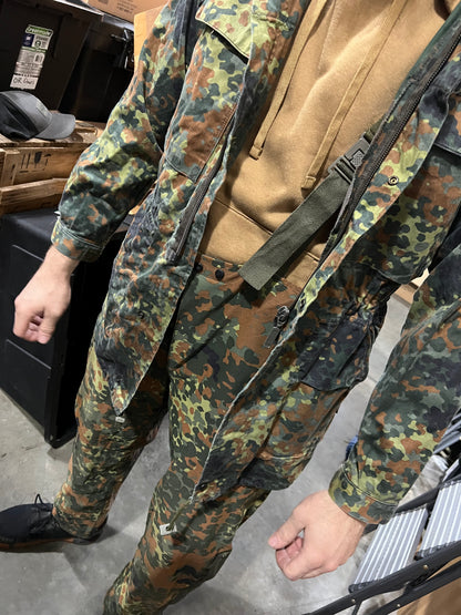German Military Flecktarn Goretex Wet Weather Suspenders - Surplus
