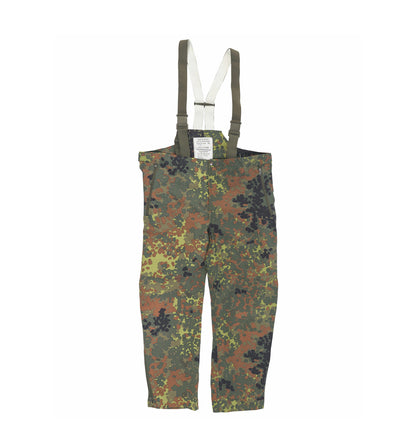 German Military Flecktarn Goretex Wet Weather Suspenders - Surplus