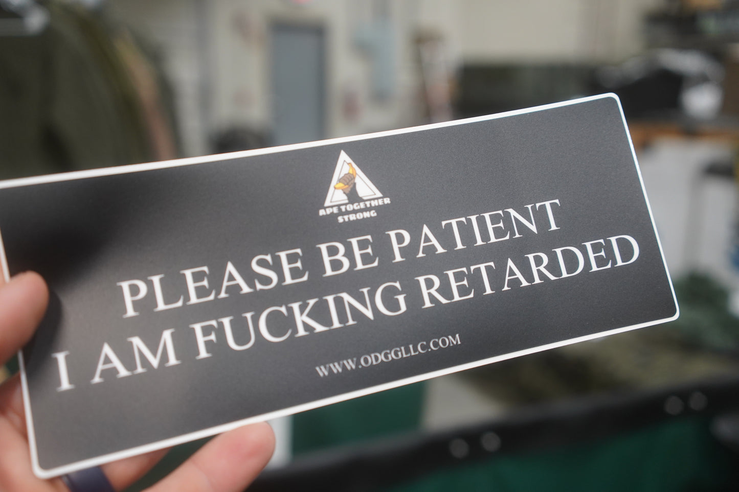 ODGG PLEASE BE PATIENT Bumper Sticker