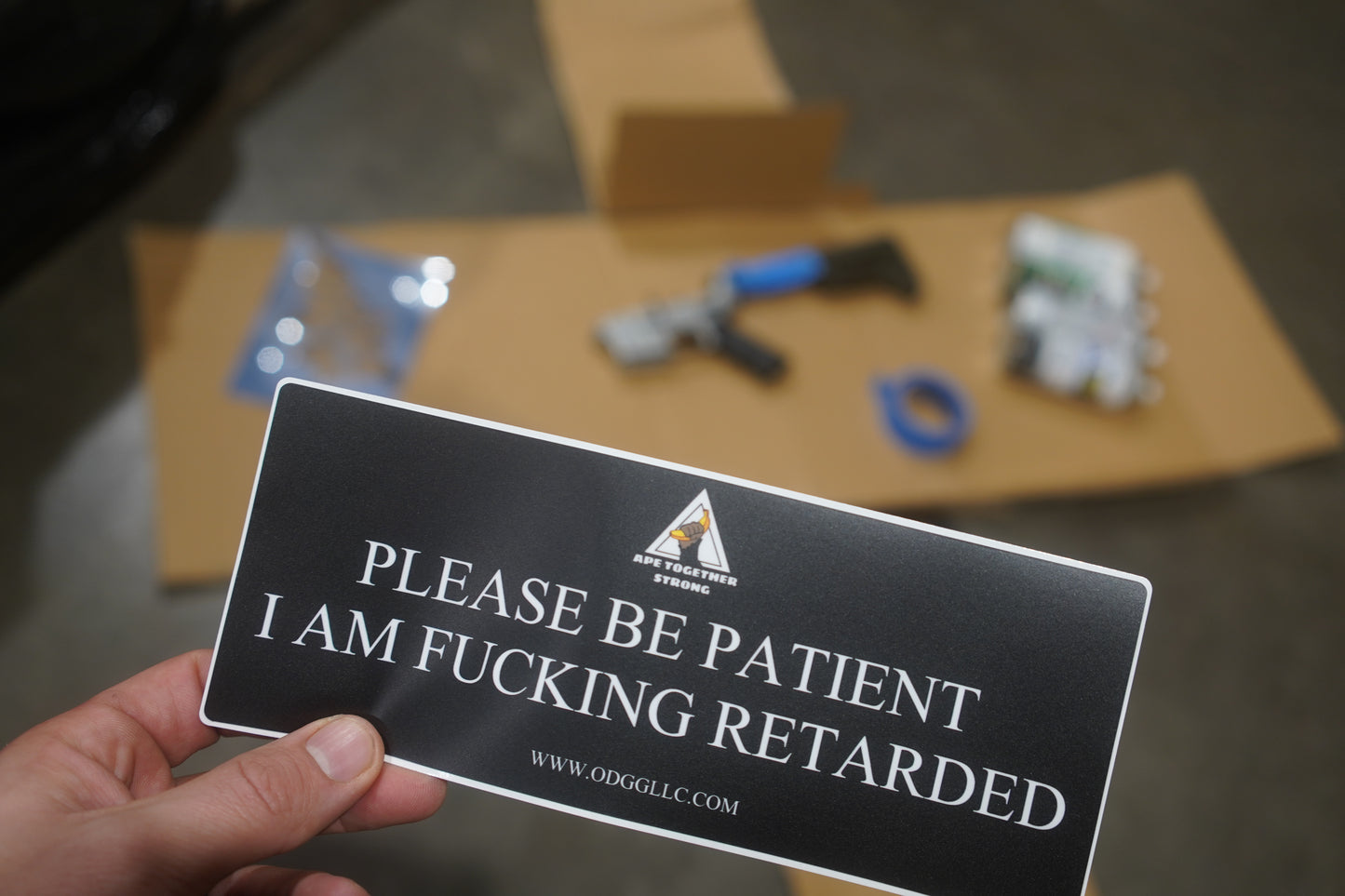ODGG PLEASE BE PATIENT Bumper Sticker