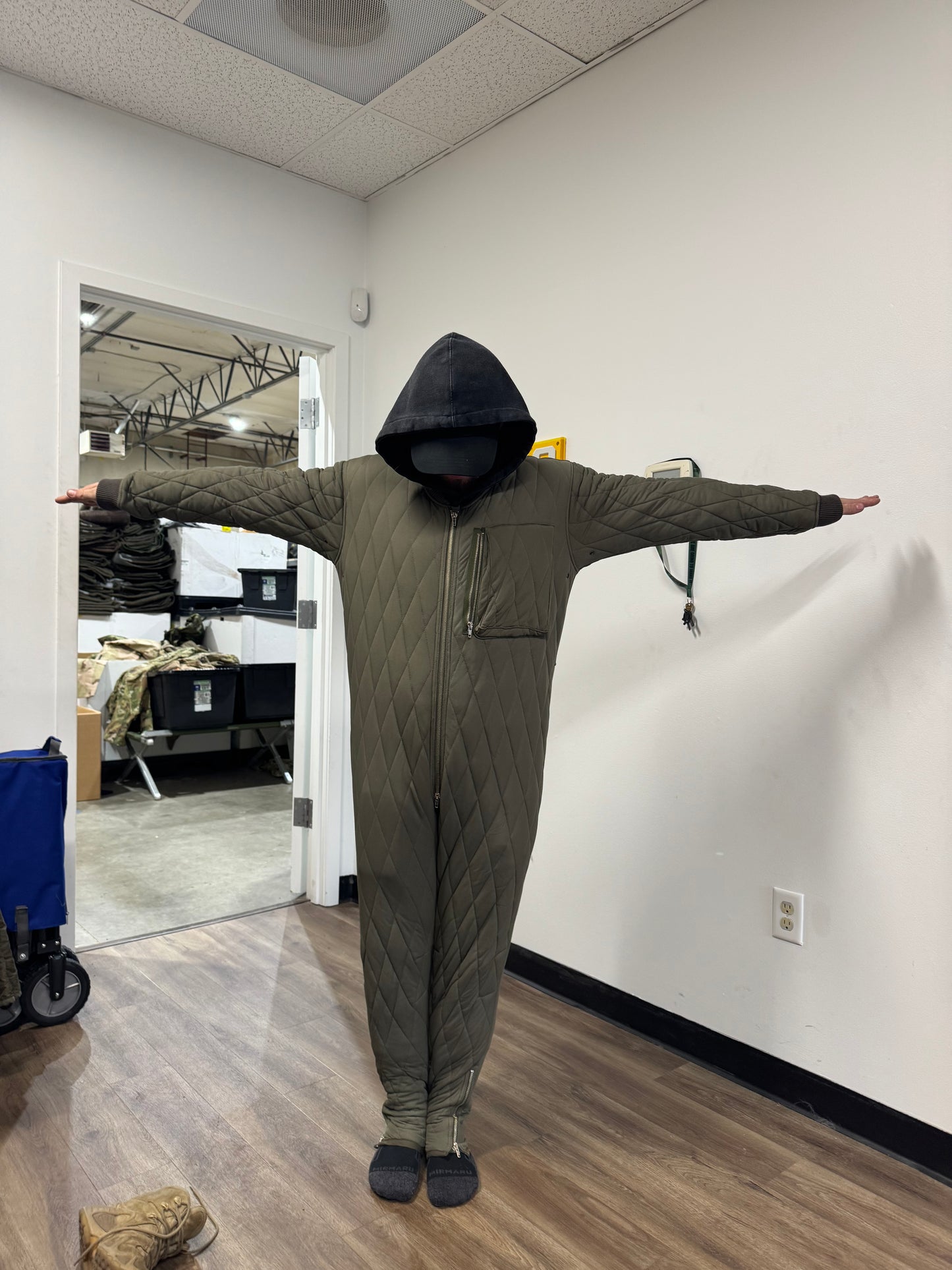 German OD Flight Rescue Coveralls liner - Used