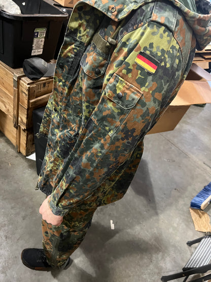 German Military Flecktarn Goretex Wet Weather Suspenders - Surplus