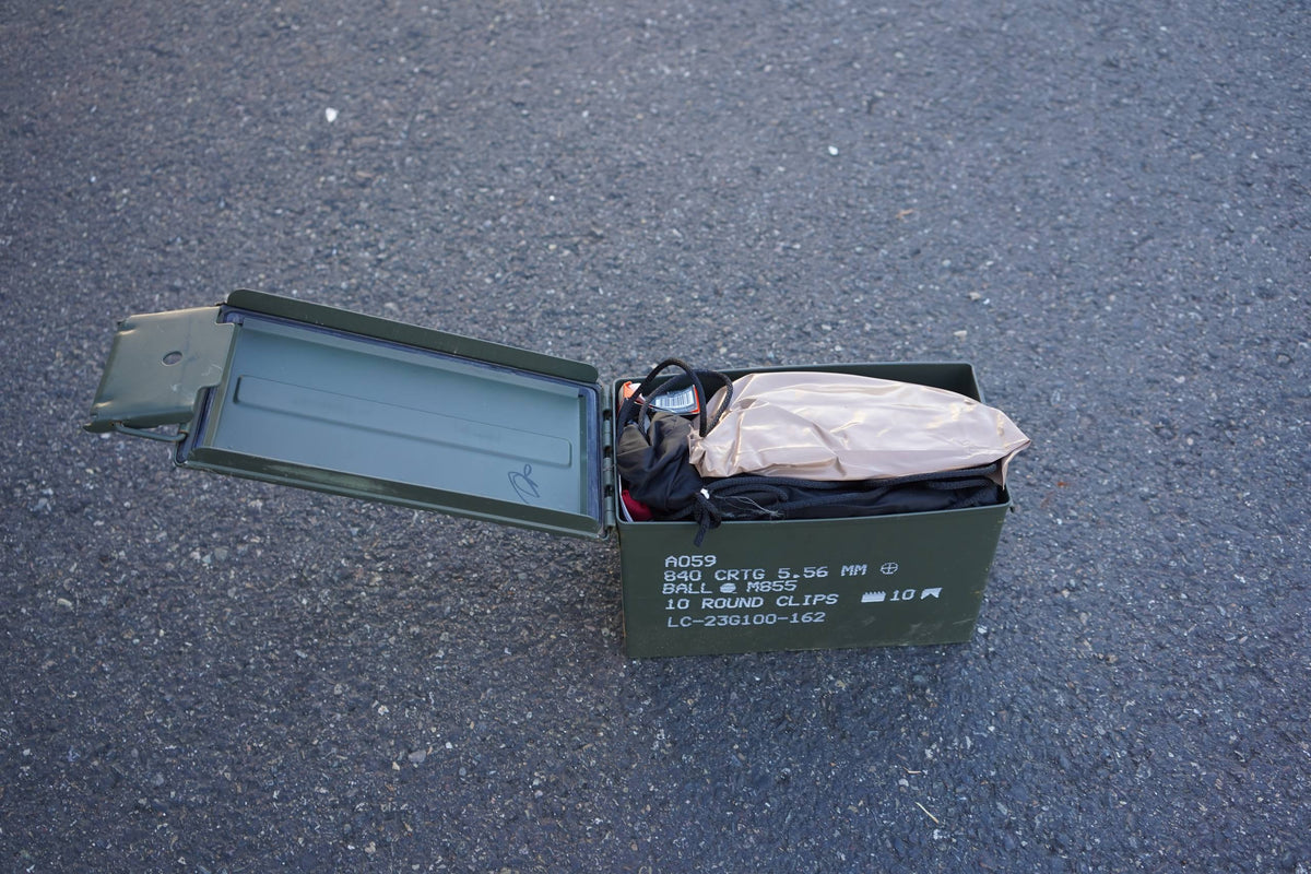 Stocked .50 cal ammo can full of survivables